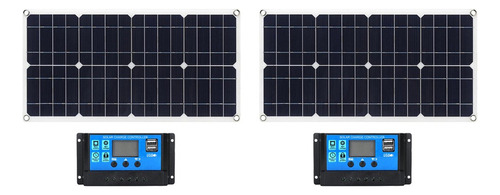 2pcs 10a 12v 24v Kit De Panel Solar Flexible Para Caravana,