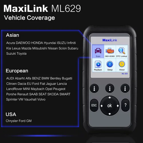 Lector Y Programador Automotriz Autel Maxilink Ml629 Obd2