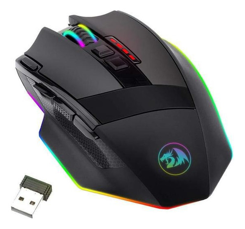 Mouse Sem Fio Redragon Sniper M801 Rgb Preto