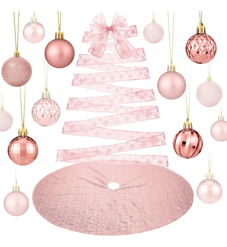 Juego De 22 Piezas De Decoracion De Falda De Arbol De Navida