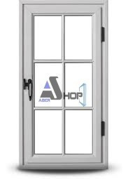Raja Aluminio 40x80 Vidrio Repartido Abershop
