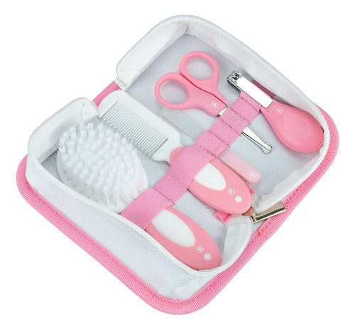 Kit Higiene Bebê 5 Peças Mais Necessaire Pimpolho Cor Rosa