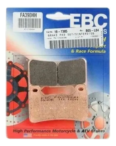 Pastilha De Freio Honda Cbr 600 Rr 2005 Até 2014 Ebc Fa390hh