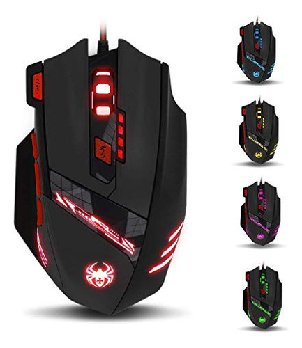 Ratón Gaming Zelotes T90 9200 Dpi Usb, 8 Botones