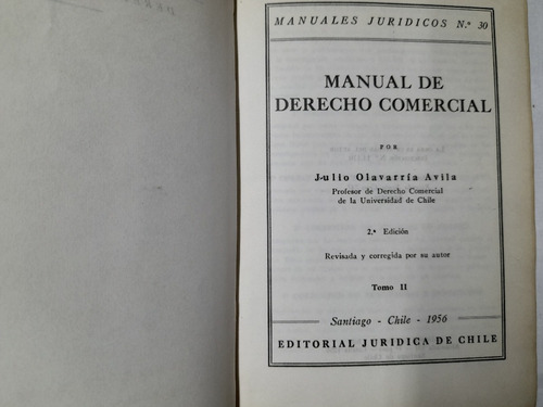 Manual De Derecho Comercial. Tomo Ii Julio Olavarría (Usado)