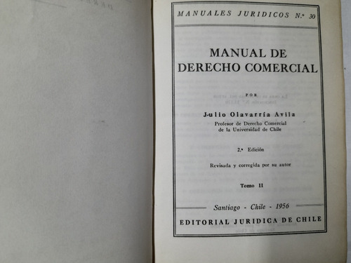 Manual De Derecho Comercial. Tomo Ii Julio Olavarría 