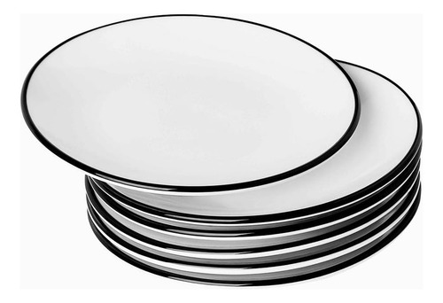 Set Platos 6 Pcs Porcelana Redonda Aperitivo 15.24 Cm