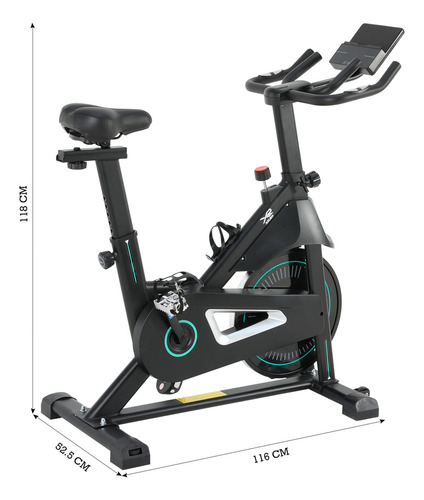 Bicicleta Spinning Fija Kronos 14kg Hogar Fitness Cardio X Rush Negro
