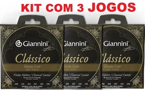 comprar Encordoamento Giannini Violão Clássico Náilon Leve Kit Com 3 comprar Encordoamento Giannini Violão Clássico Náilon Leve Kit Com 3