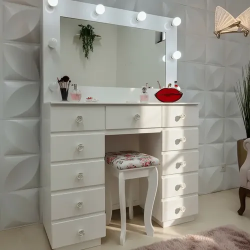 Penteadeira Camarim  11 Gavetas + Led Branco