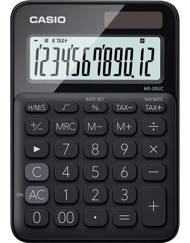 Calculadora Solar Casio Ms-20uc-bk Negra