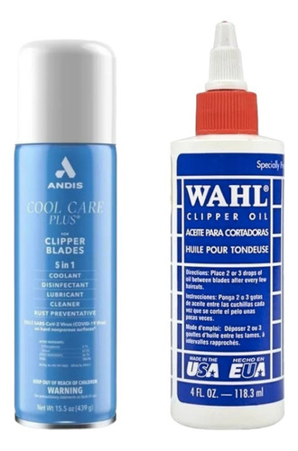 Cool Care Andis Desinfectante 439g + Aceite Wahl 118.3ml