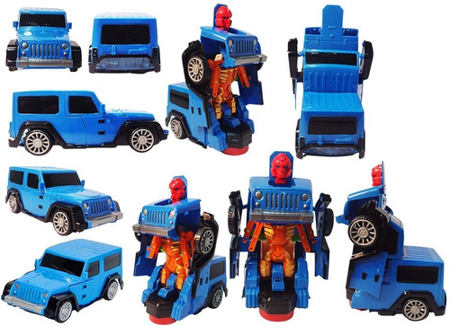 Camioneta Jeep Transformable Robot Luces Sonidos Movimientos