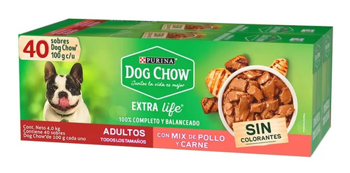 40 Sobres De Alimento Húmedo Purina Dog Chow 668408 Cst