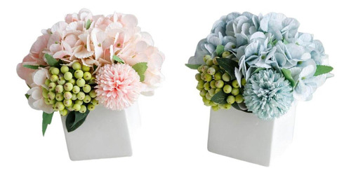 2x Flores Artificiales De Seda, Hortensias Falsas, Centros