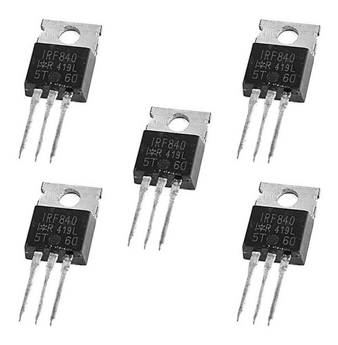 Irf840 Transistor Mosfet Potencia 500v 8a Arduino 5 Unidades