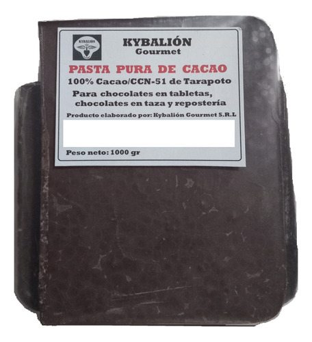 Chocolate  Natural - Pasta Pura De Cacao