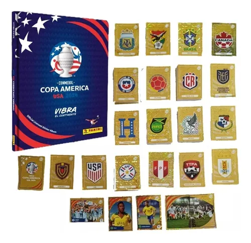 comprar 18 Escudos Panini Copa America 2024 Sin Repetir Selecciones