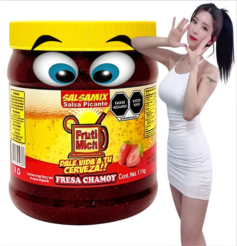 Salsa Para Micheladas Frutimich Sabor Fresa Chamoy 1l