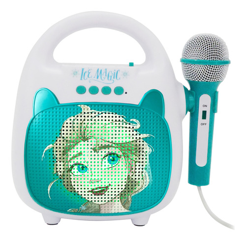 Parlante Portatil Bluetooth Karaoke Disney Frozen Color Blan