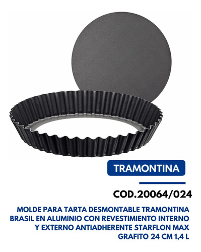  Molde Para Tarta 24 Cm  Desmontable Tramontina Brasil 