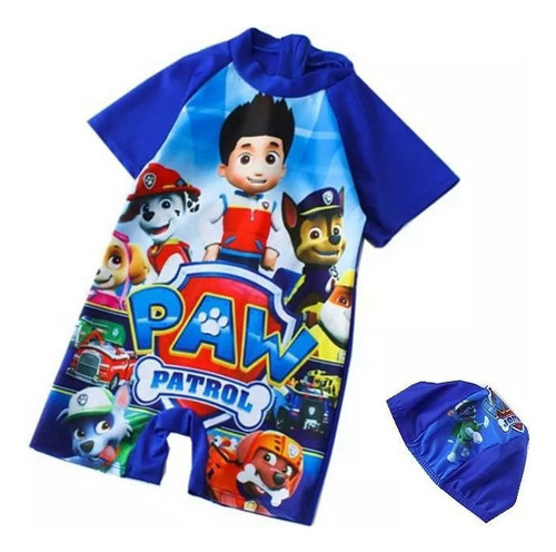 Bañador Infantil Paw Patrol Con Gorro De Baño