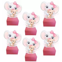 Comprar Centro De Mesa De Elefante Baby Shower Niña 15 Alcancia 