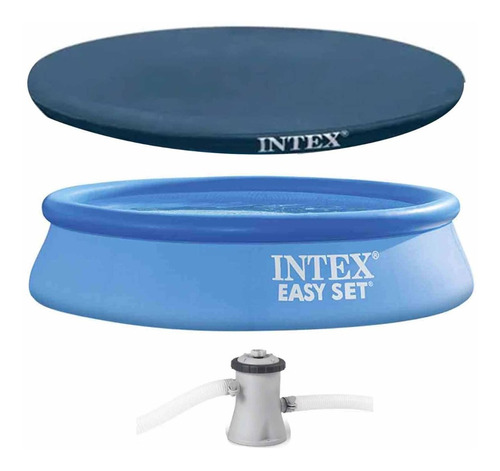 Set Alberca Piscina Easy Con Bomba Y Cobertor Cubierta Intex