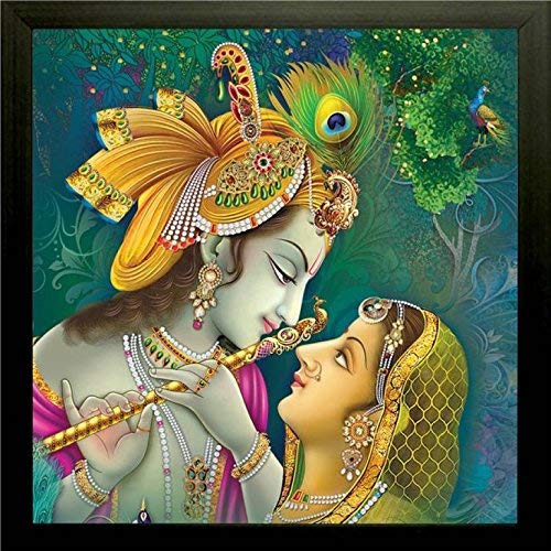 Pintura Enmarcada De Radha Krishna Textura Uv Arte De P...