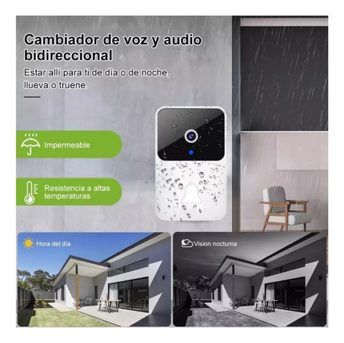 Timbre Inalámbrico Inteligente Seguridad En El Hogar Ipv6 Impermeable Con Cámara Para Visión Nocturna