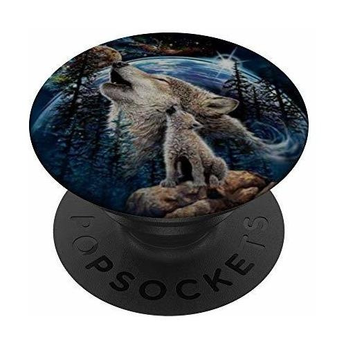 Snow Wolf Pup Howling At The Moon Popsockets Pl5ha