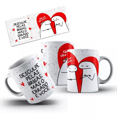 Caneca Flork Meme Divertidas Namorados 1 Ano Casal Amor