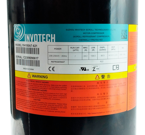 Compressor Scroll 60.000 Btus R22, 5tr, 220v 60hz