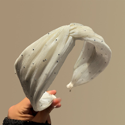 Diadema Ala Ancha Malla Diamante Alta Gama Moda Para Mujer