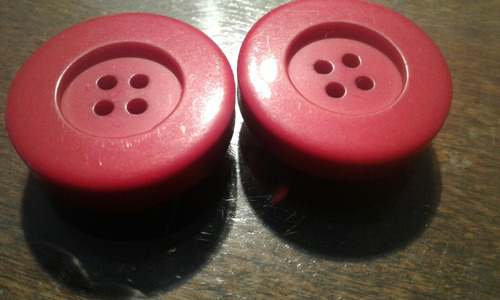 Botones Color Rojo 27mm X 6 Unidades