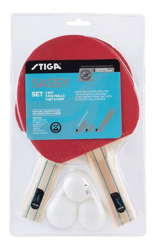 Set Tenis De Mesa Stiga Sassy 2 Paletas - 3 Pelotas - 1 Red