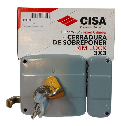 Cerradura Sobreponer Derecha Cisa 3x3 Rim Lock 3 Llaves