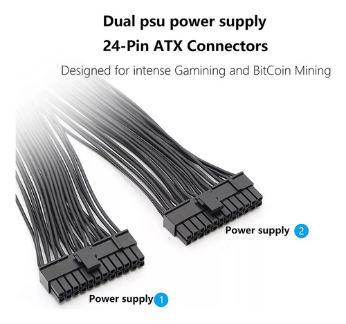 2x Fonte De Alimentação Dual Psu, Placa-mãe Atx De 24 Pinos,