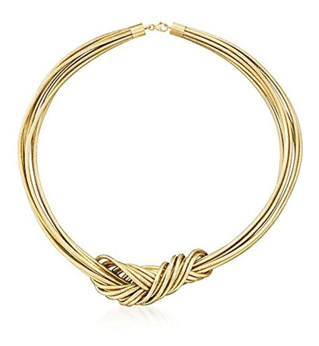 Collar De Nudo Flexible Italiano En Oro De 18 Quilates