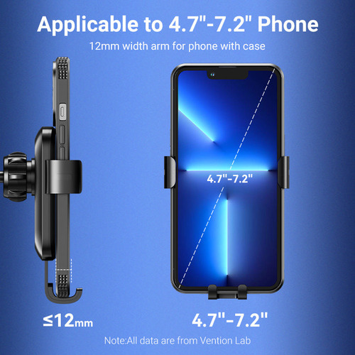 Soporte De Smartphone Para Coche Vention/ Negro