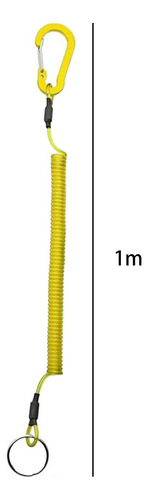 Cordón Enrollado Seguro Retráctil Con Mosquetón, Amarillo