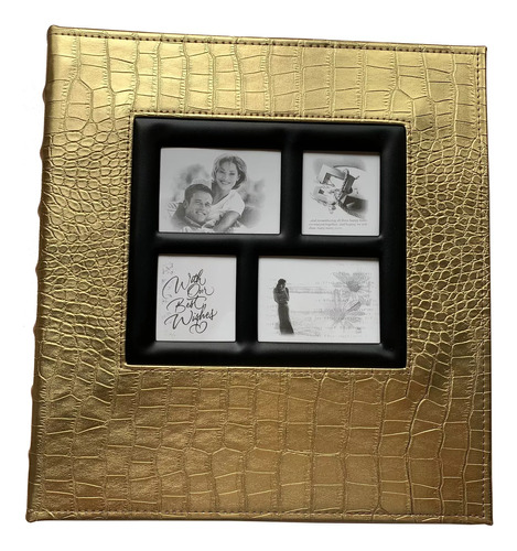 Álbum De Fotografias Gigante Luxo Para 600 Fotos 10x15cm Cor Dourado Crocodilo