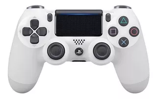 Controle Sony Dualshock 4 Branco Sem Fio Com Led Frontal Ps4