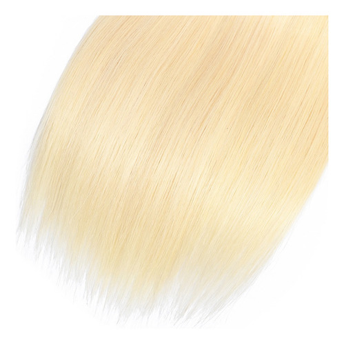 Cabello Humano Natural En Pantalla, Pelo Rubio Liso, 50 Cm,