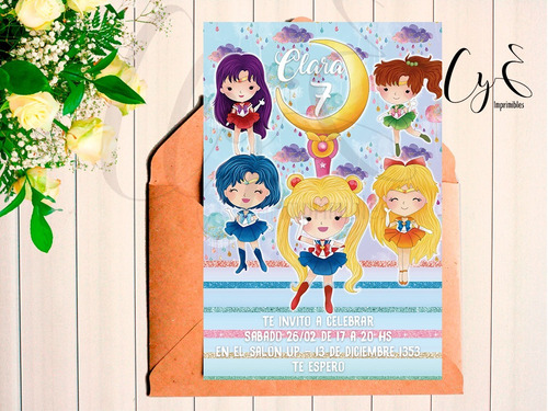 Mini Kit Imprimible Sailor Moon Acuarela +inv Digital