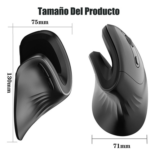 Ratón Inalámbrico Vertical Ergonómico Silencioso Bluetooth