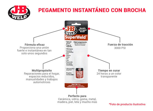 Adhesivo Instantáneo 6g J-b Weld Multiusos Con Brocha