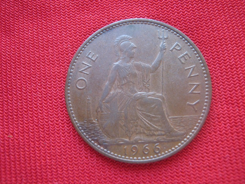 Gran Bretaña 1 Penny 1966 Reina Isabel Ii 