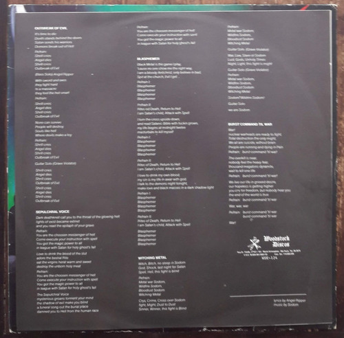 Imagem 5 de 6 de Lp Vinil (nm) Sodom In The Sign Of Evil 1a Ed Br C/enc Raro