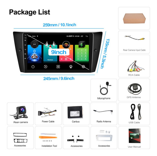 232g Estereo De Automóvil Android Para Bmw E90/e92/e93 2005-